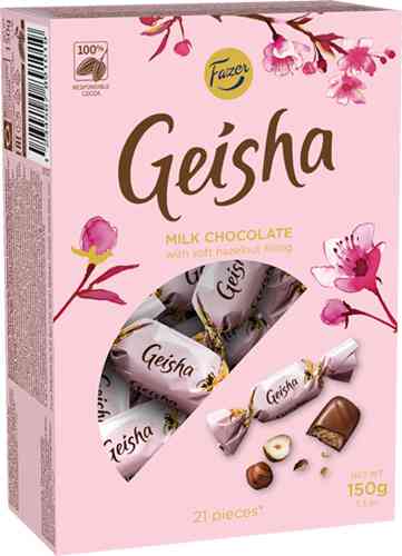 Конфеты шоколадные Geisha с начинкой из тёртого ореха