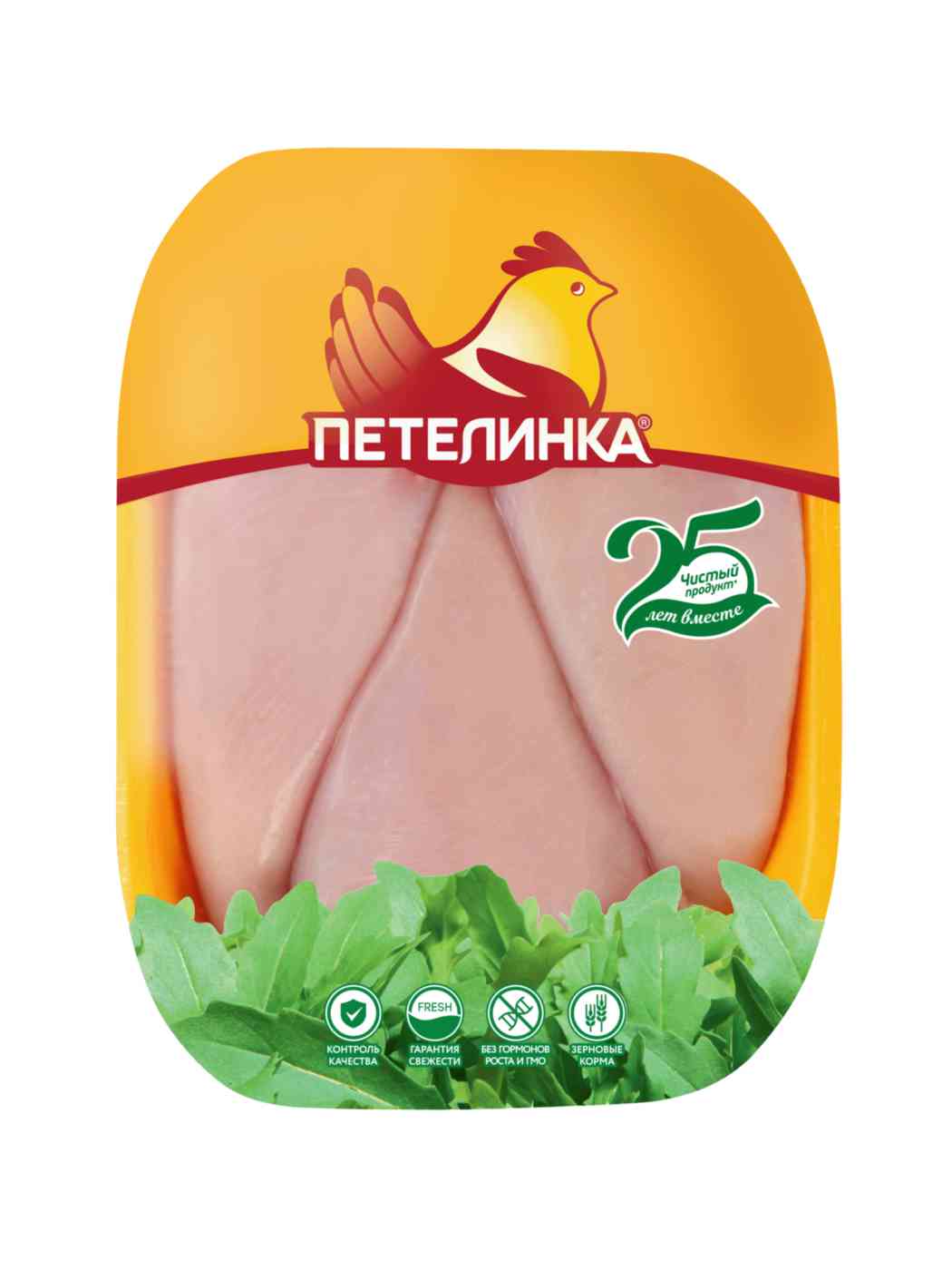 Филе грудки цыплят-бройлеров охлаждённое Петелинка без кожи уп