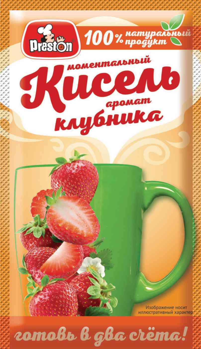 Кисель моментальный Preston с ароматом Клубники