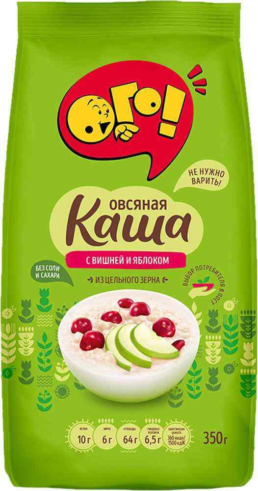 Каша овсяная Ого! с вишней и яблоком