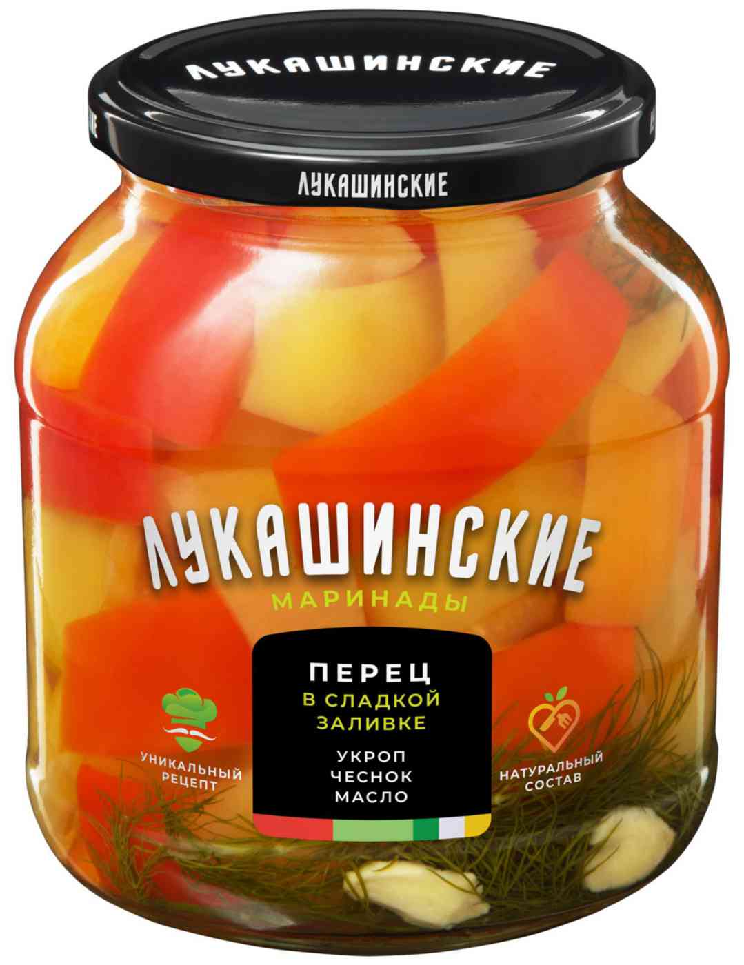 Перец в сладкой заливке Лукашинские маринады с укропом и чесноком