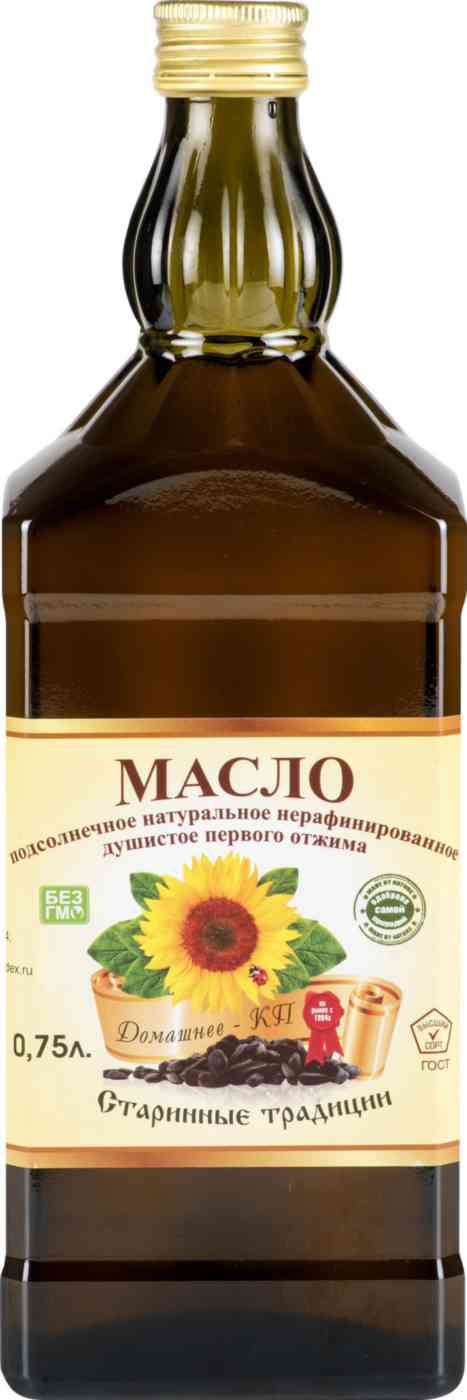 Масло подсолнечное Домашнее-КП Душистое нерафинированное