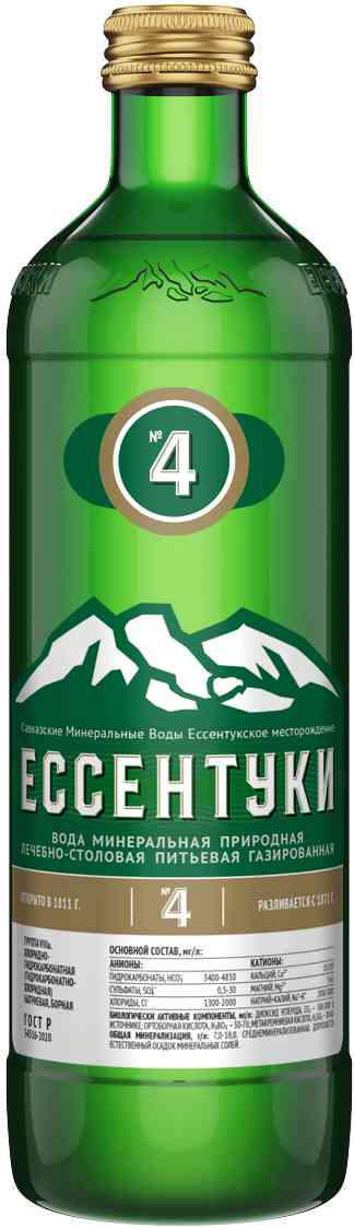 Вода минеральная Ессентуки №4 лечебно-столовая газированная