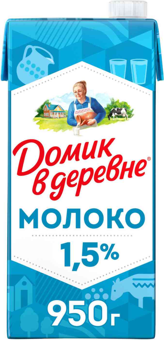 Молоко стерилизованное Домик в деревне 1,5%