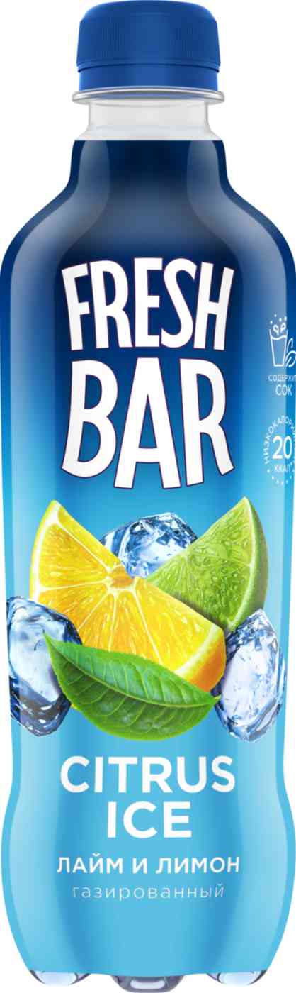 Напиток Fresh Bar Lime & Lemon Citrus Ice сильногазированный