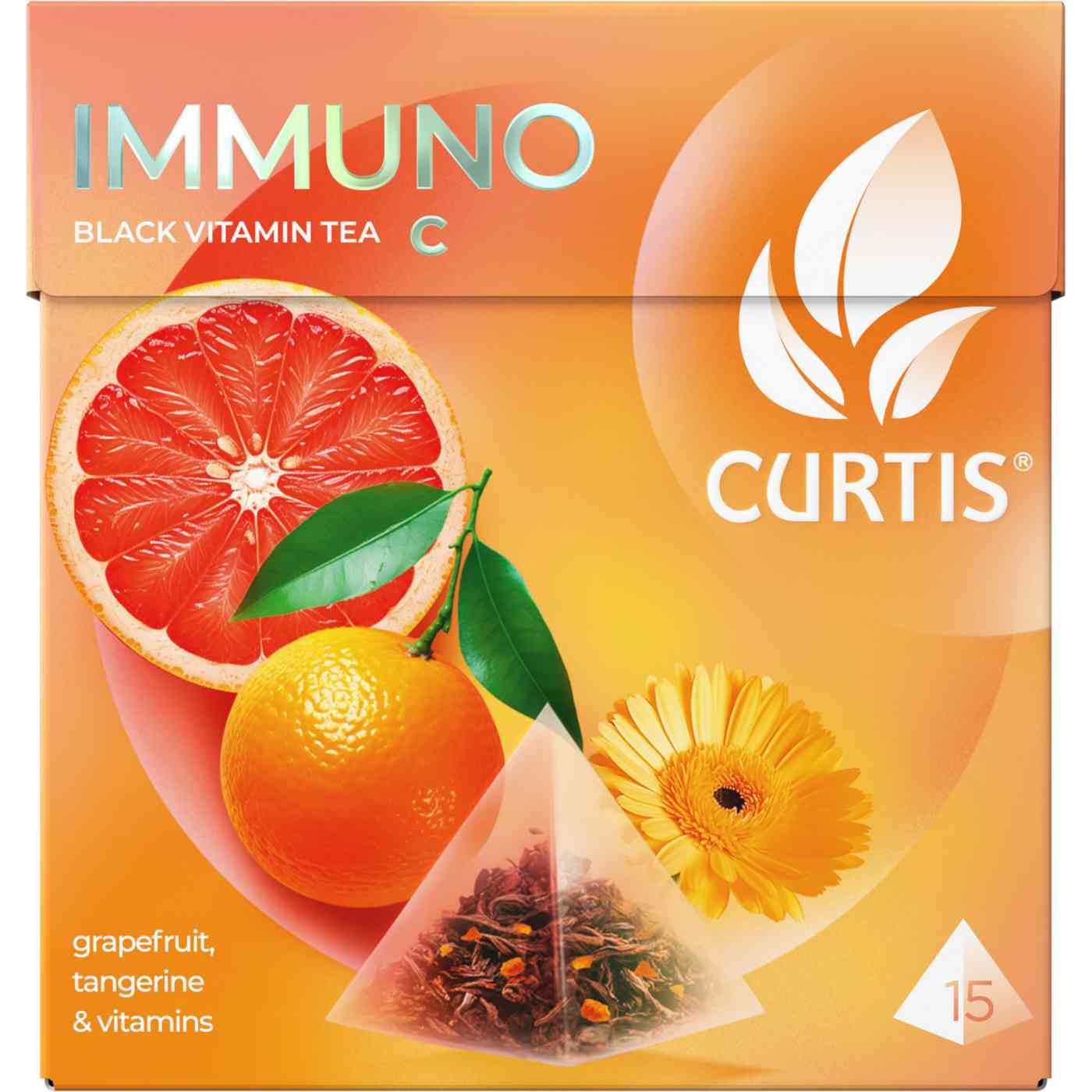 Чай чёрный Curtis Immuno Грейпфрут- лайм-мандарин + витамин С