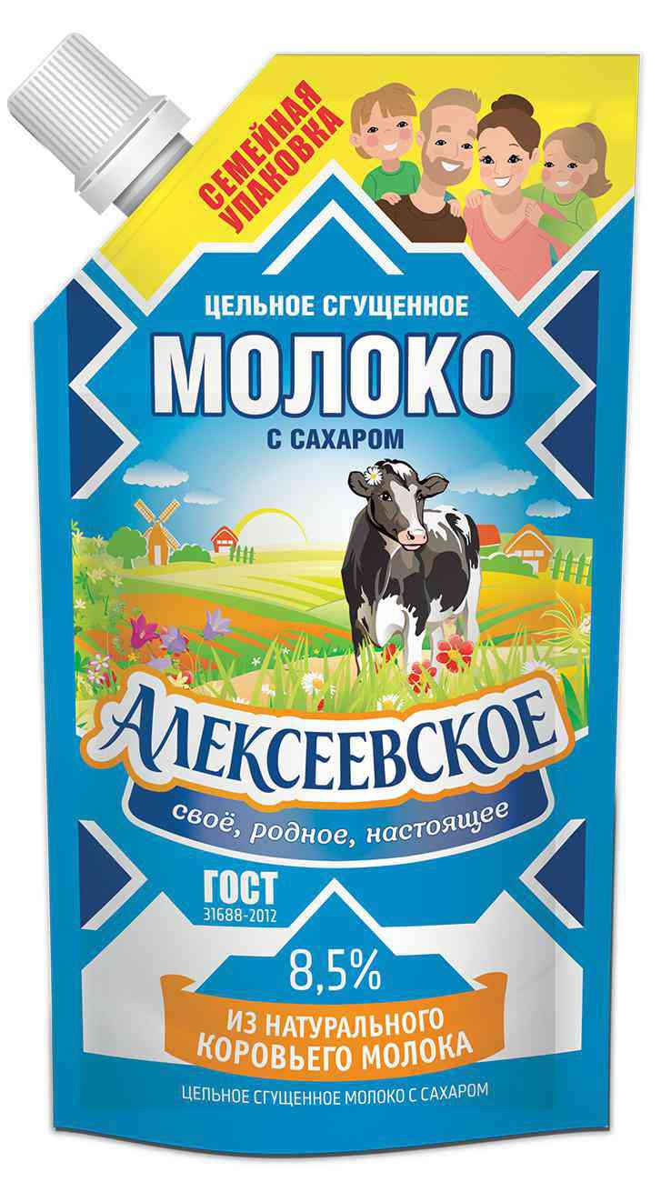 Молоко цельное сгущённое Алексеевское с сахаром 8,5%