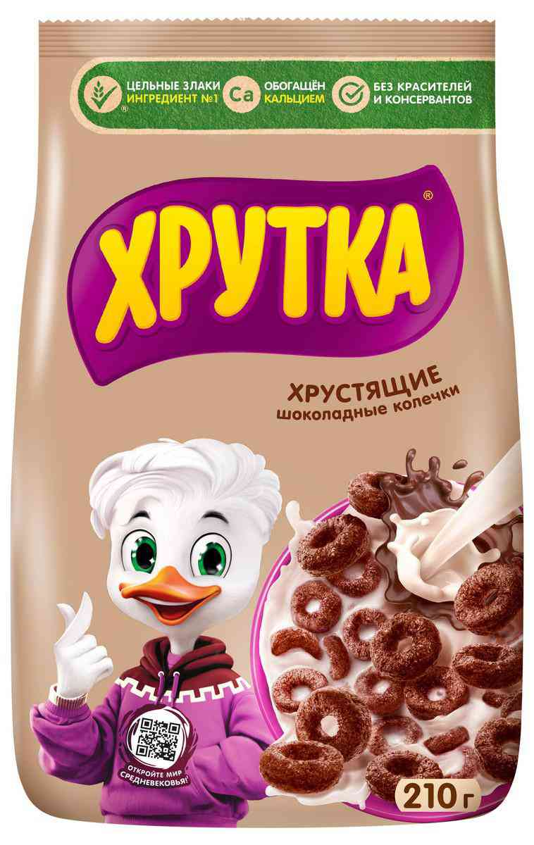 Готовый завтрак Хрутка мультизлаковые шоколадные колечки обогащенные кальцием