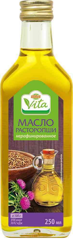 Масло расторопши Глобус Вита нерафинированное