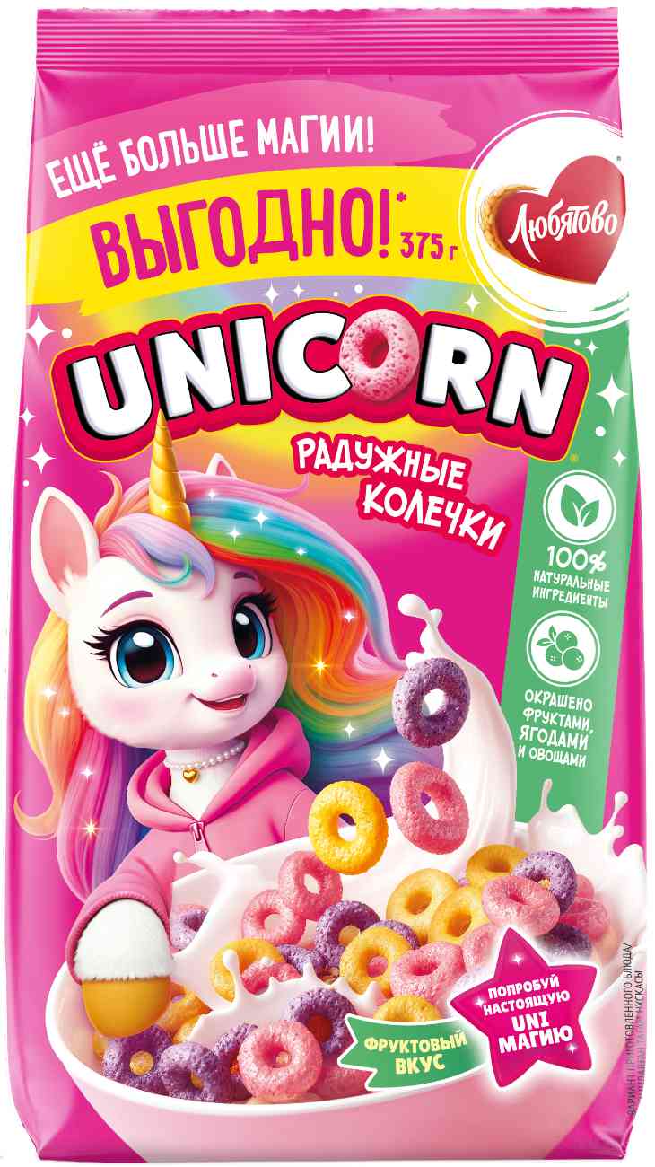 Готовый завтрак Unicorn Радужные колечки