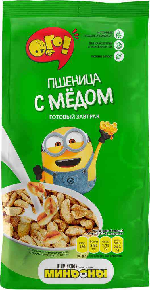 Готовый завтрак Ого! Пшеница с медом