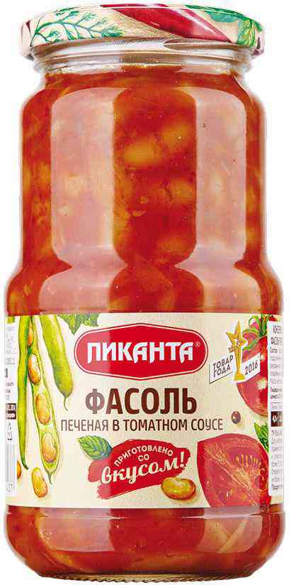 Фасоль печеная Пиканта в томатном соусе