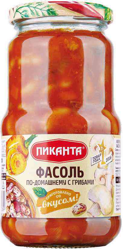 Фасоль по-домашнему Пиканта с грибами