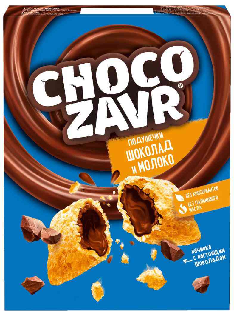 Готовый завтрак подушечки Chocozavr с молочным шоколадом