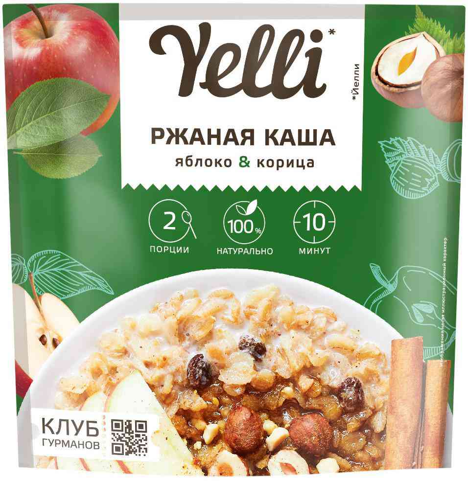 Каша ржаная Yelli яблоко-корица