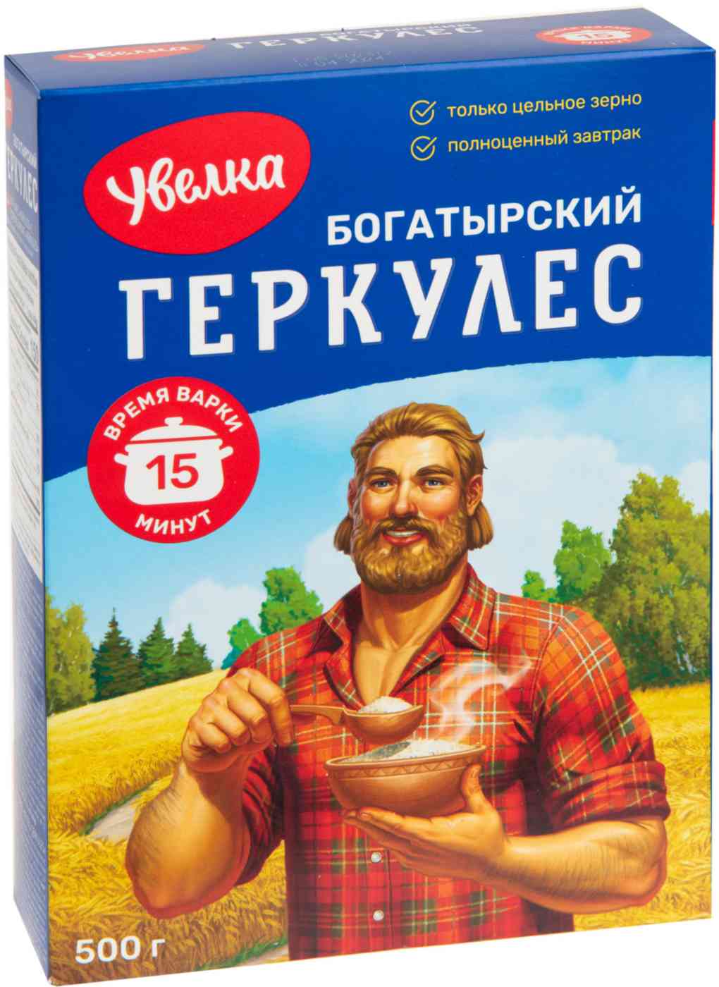 Хлопья овсяные Увелка Геркулес Богатырский 15 минут