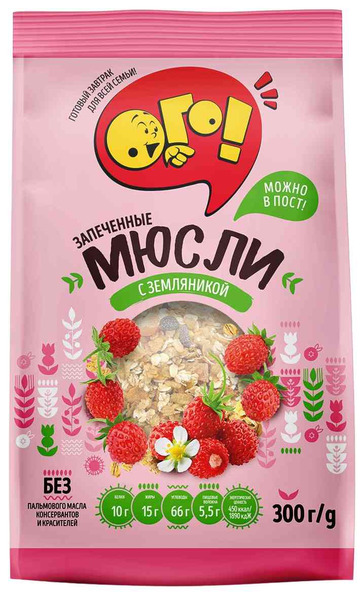 Мюсли запечённые Ого! земляника