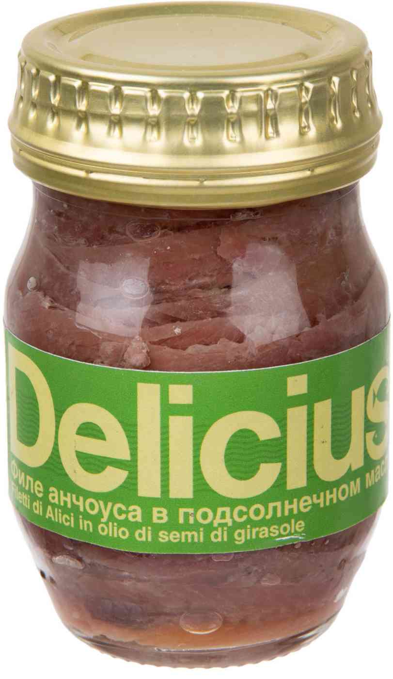 Анчоус Delicius филе в подсолнечном масле
