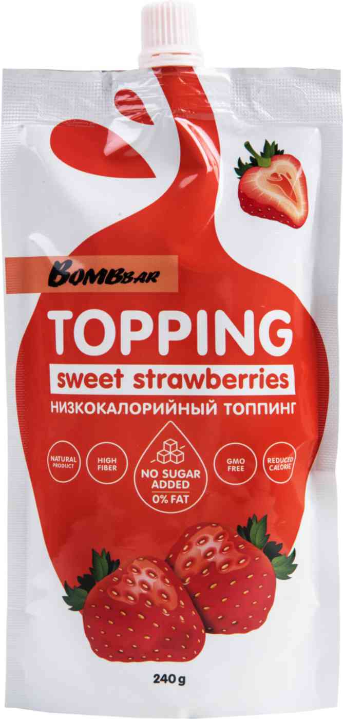Топпинг низкокалорийный BombBar Клубника, без сахара