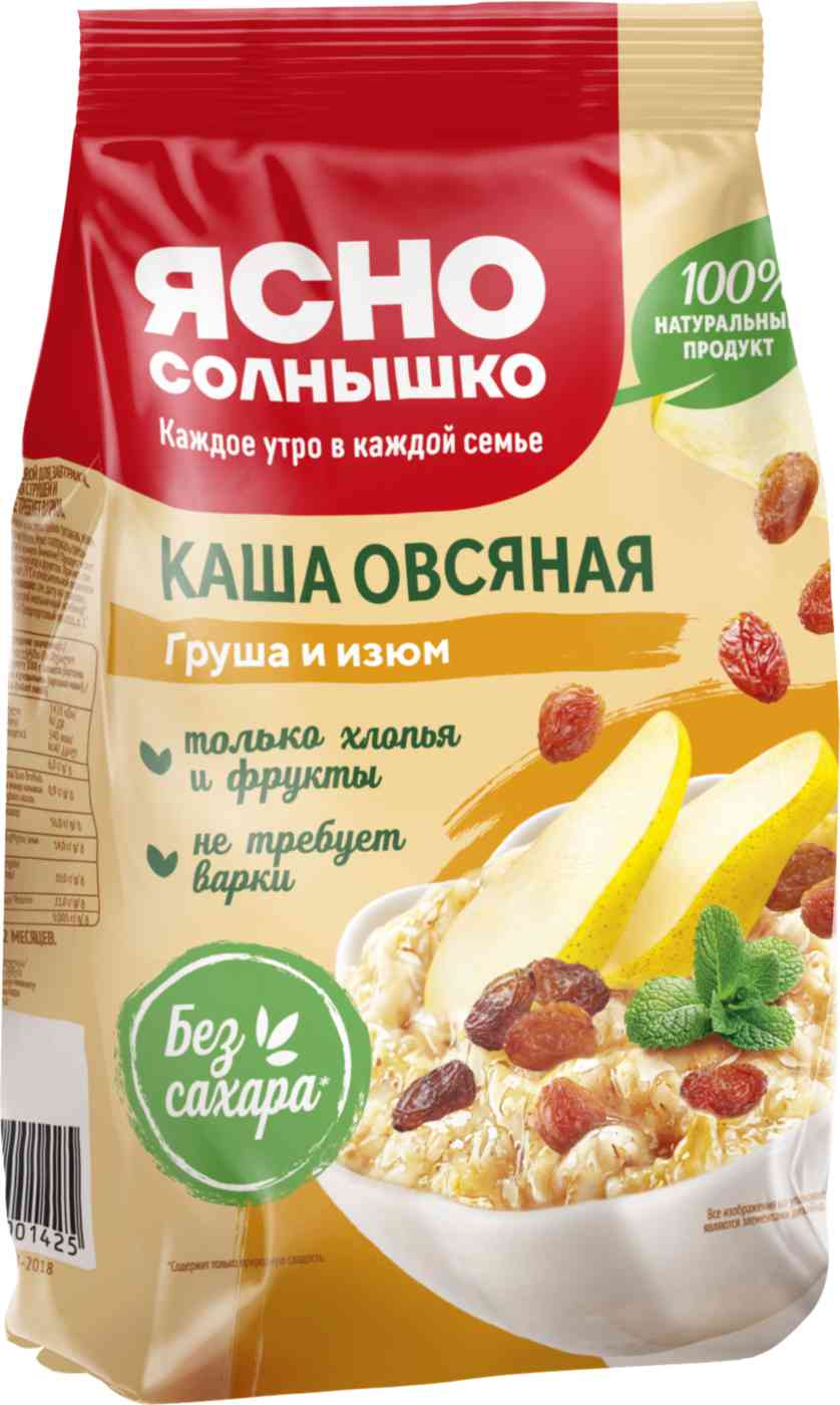 Каша овсяная Ясно Солнышко Груша-изюм