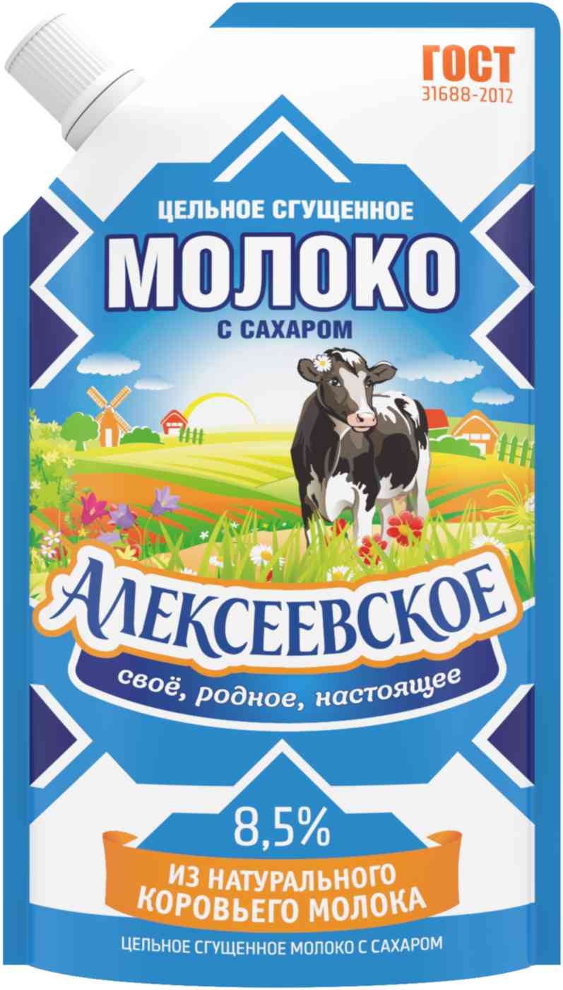 Молоко цельное сгущённое Алексеевское с сахаром 8,5%