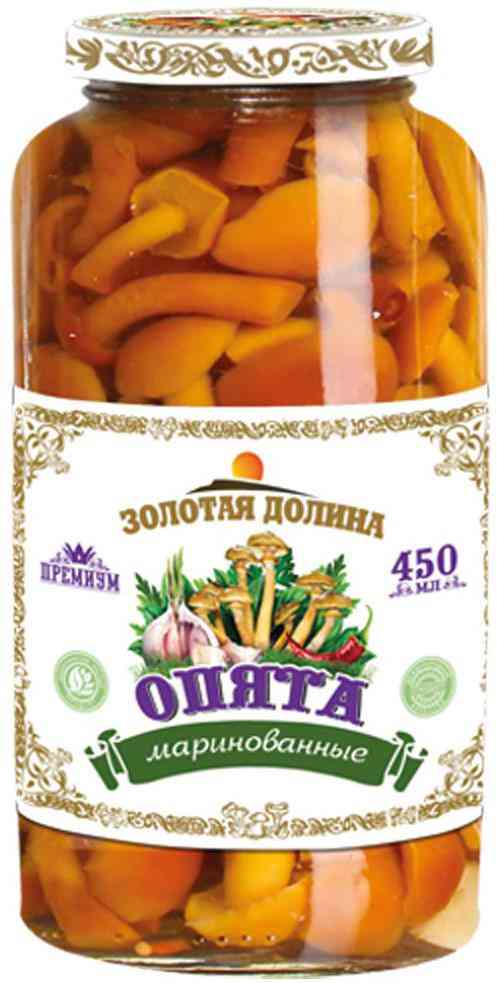 Грибы Золотая долина Опята маринованные