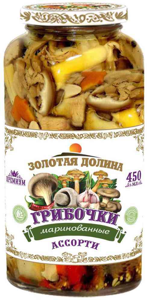 Грибы Золотая долина Ассорти маринованное