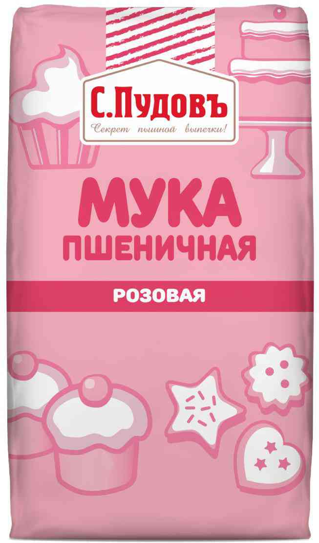 Мука пшеничная С.Пудовъ цветная розовая