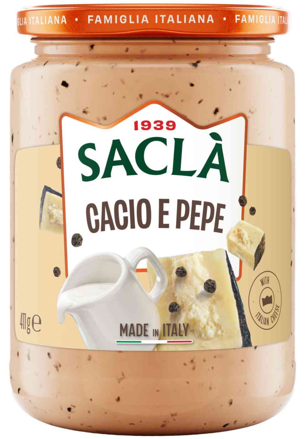 Соус сливочный для пасты с сыром и чёрным перцем Sacla