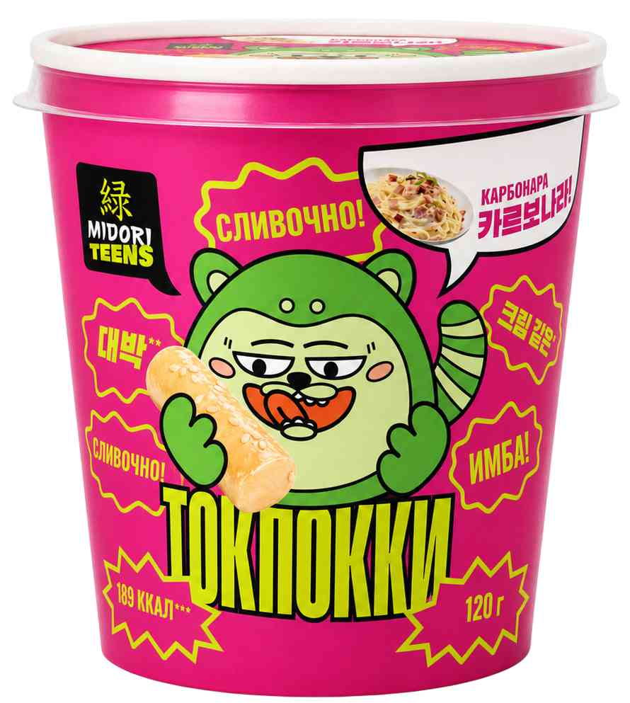 Рисовые палочки токпокки Midori Teens с соусом Карбонара